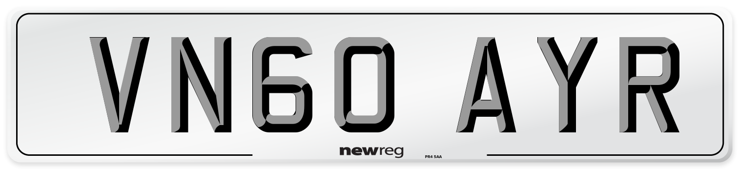 VN60 AYR Number Plate from New Reg
